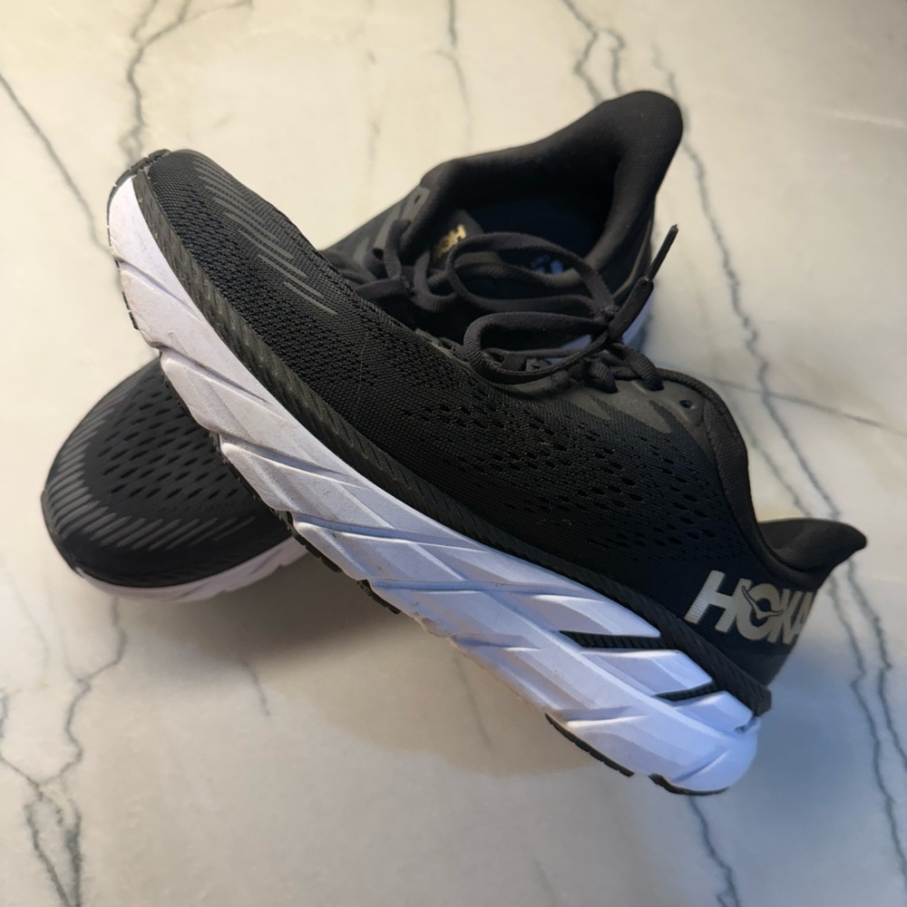 HOKA Black and White Running Shoes